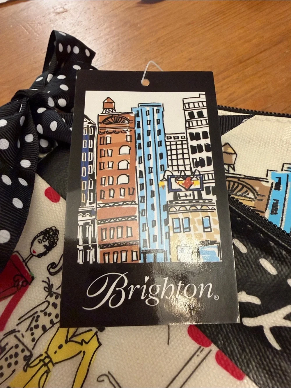 Bright Fashion City Canvas Pouch Set - Cream with Black Trim